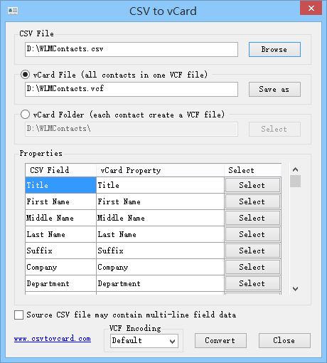 Vcard file editor free